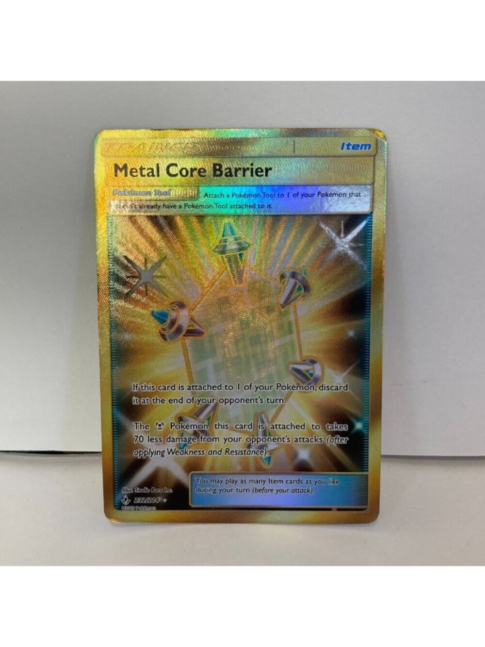 5/$25 Metal Core Barrier 232/214 Pokemon Unbroken Bonds Sun & Moon Secret Card